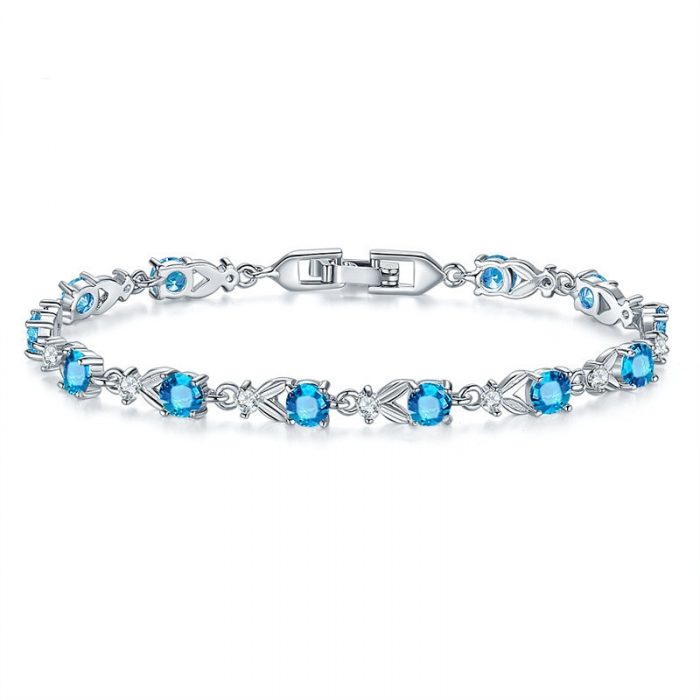 Breathtaking Blue Crystal Bracelet - 4.5mm thick