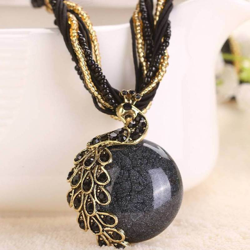 black bead necklaces