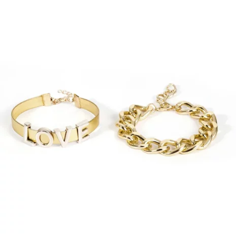 gold love bracelet set