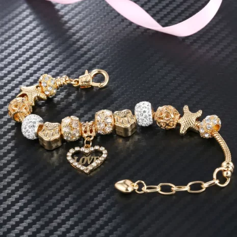 gold pandora bracelet bds