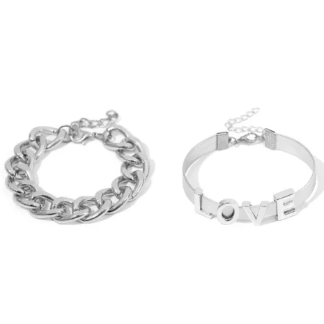 love bracelet set silver