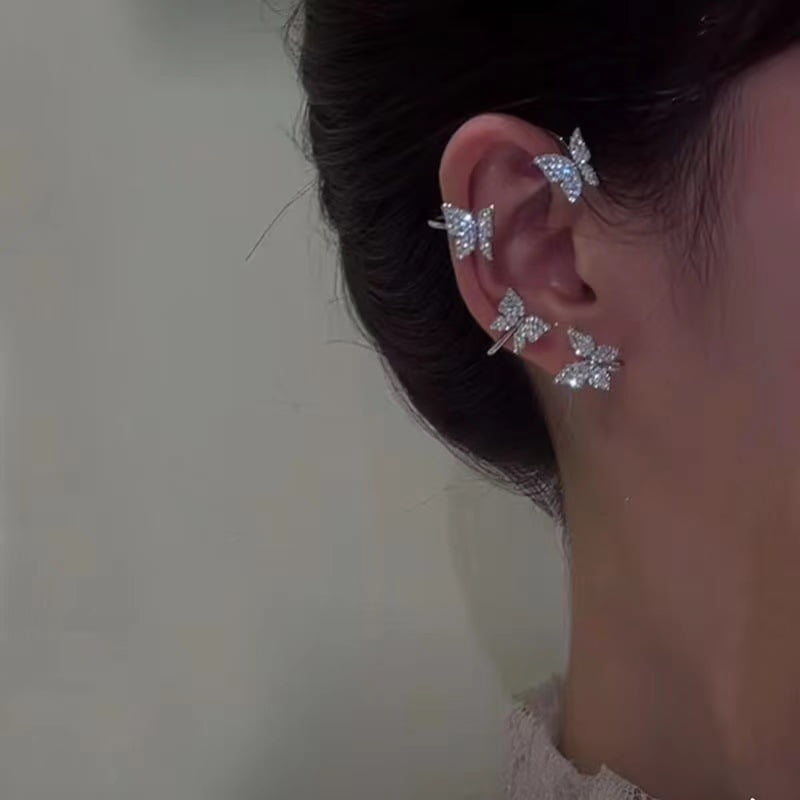 butterfly cuff clip earrings