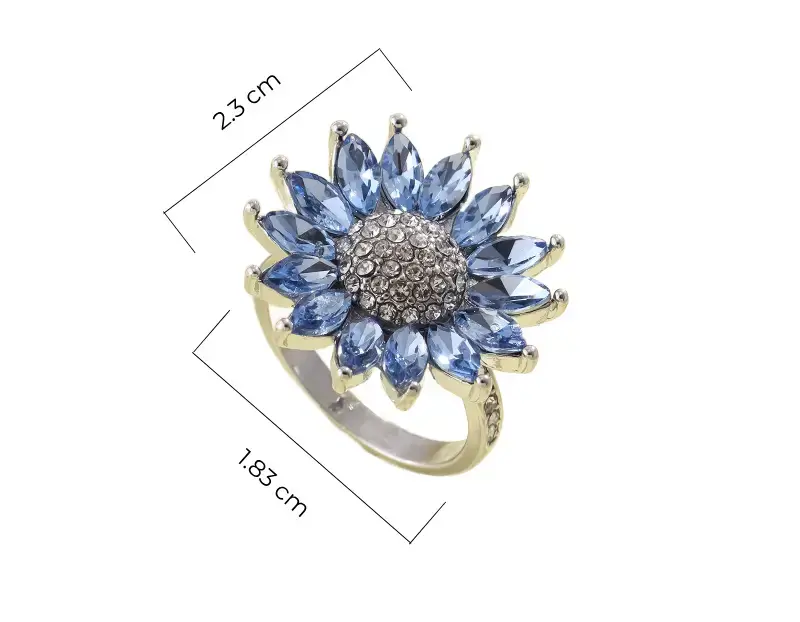 blue flower ring size bds