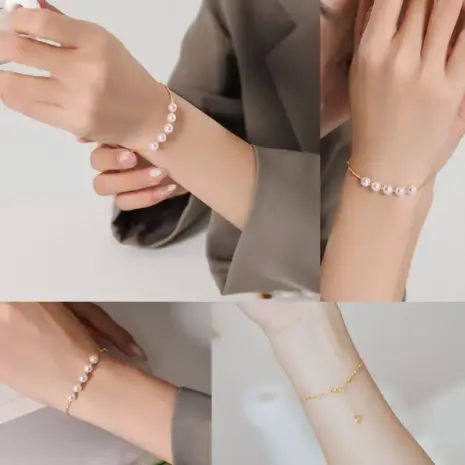 akoya pearl bracelet model display