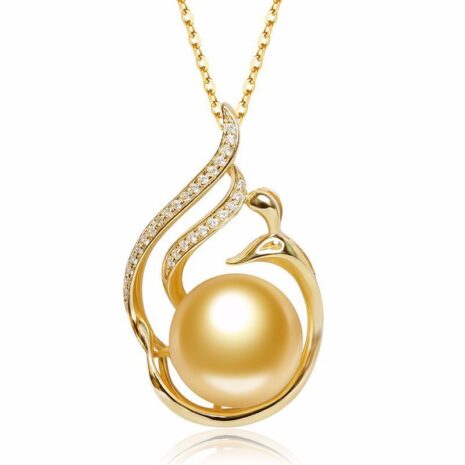 saltwater gold pearl pendant