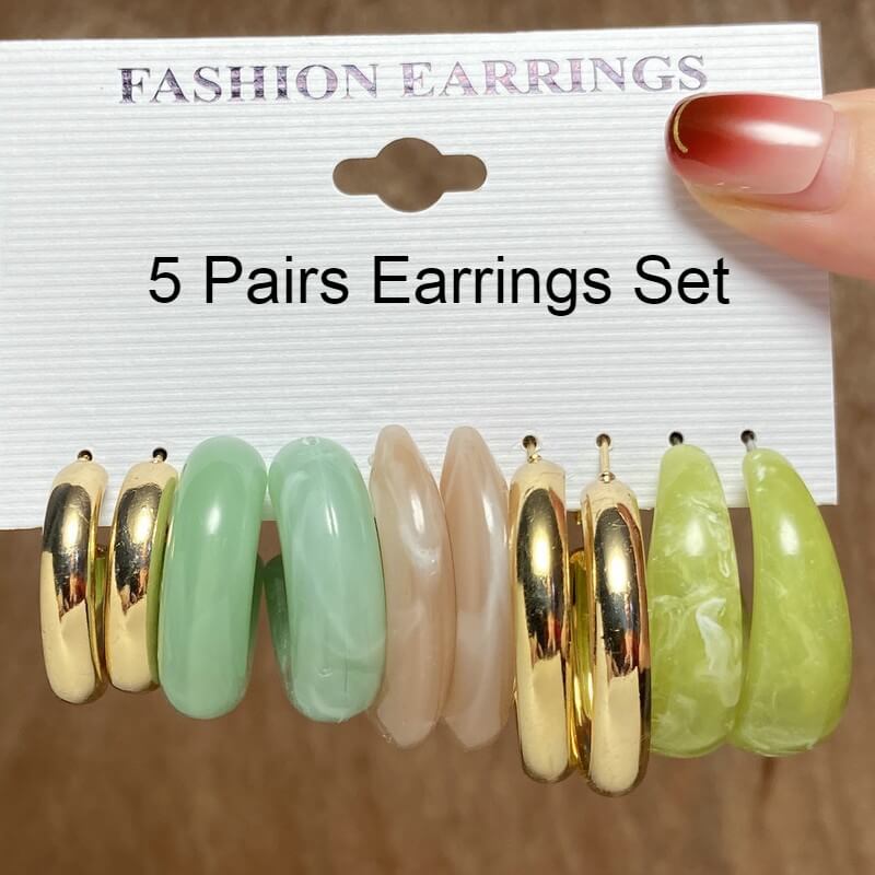 earrings set 5 pairs
