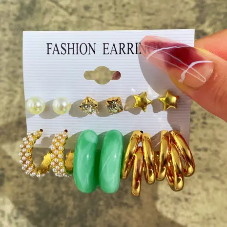 earrings set with 6 pcs