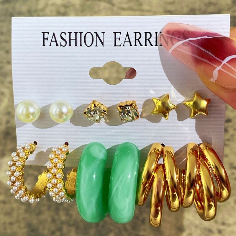 6 pairs earrings set