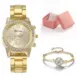 gold watch set with box
