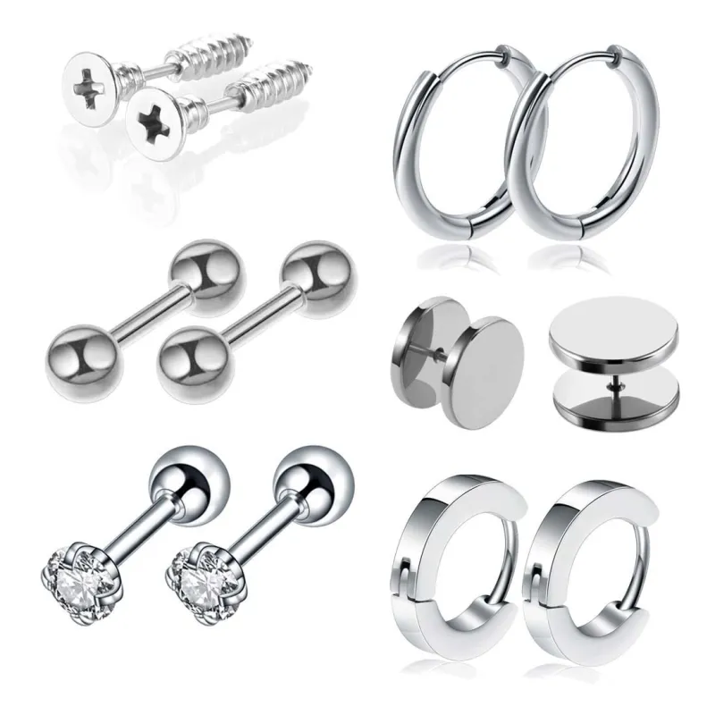mens stud earrings set