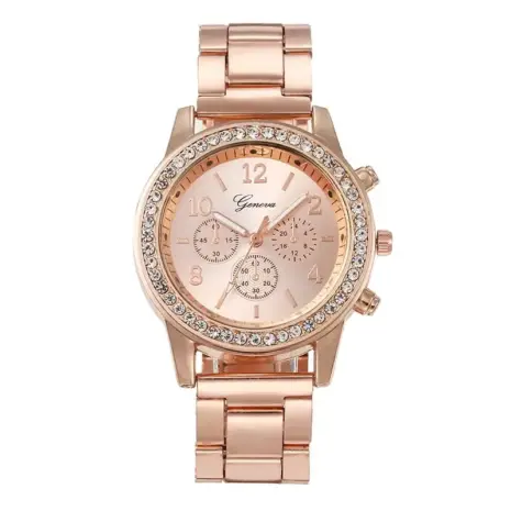 rose gold stainless steel watch