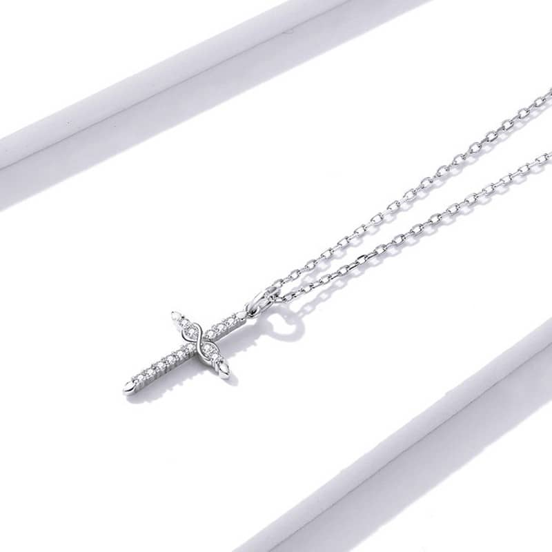 Women's Cross Necklace Silver