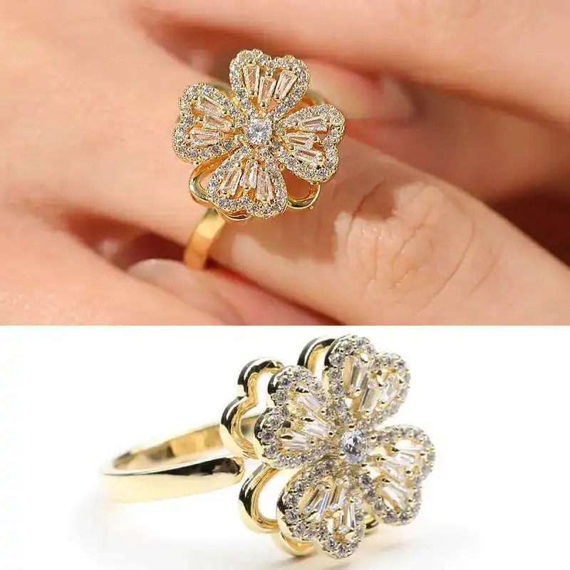 gold anxiety ring model display bds
