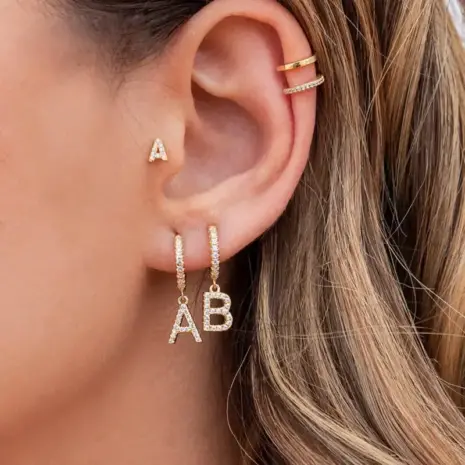 AB initial earrings model