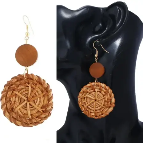 brown double circle hoop earrings