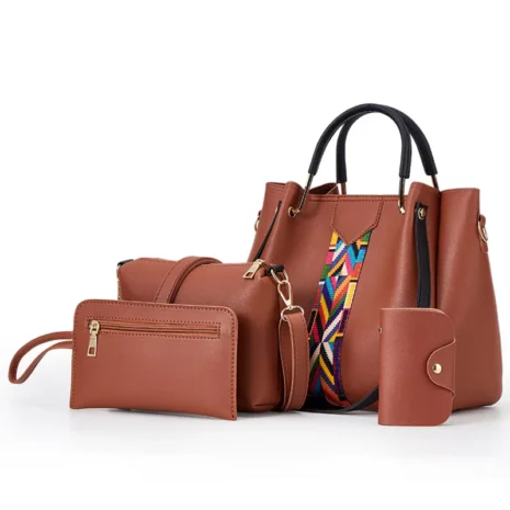 brown handbag set