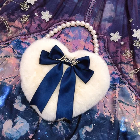 dark blue heart purse