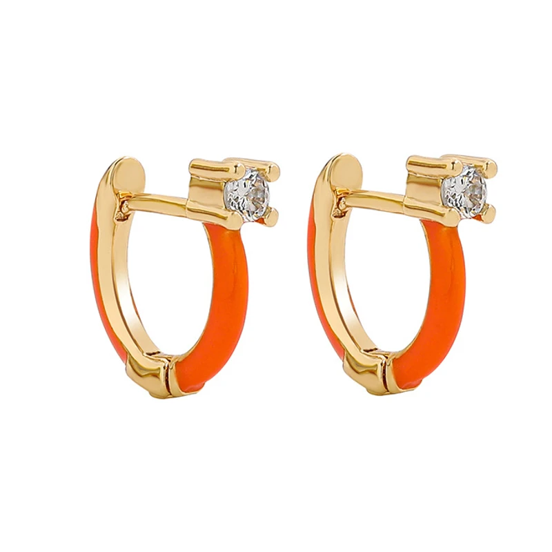 orange earrings bds
