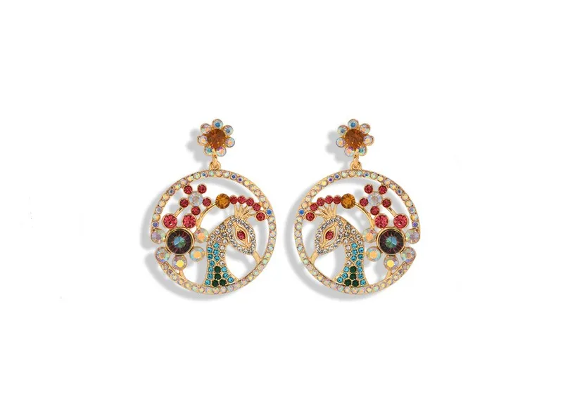 peacock earrings bds