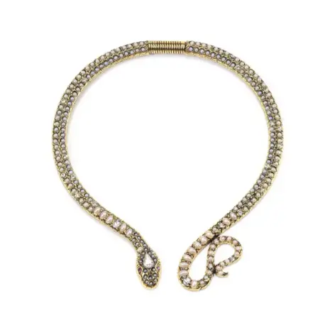 pearl snake choker necklace