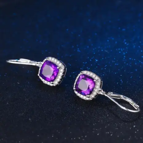 sterling silver amethyst earrings