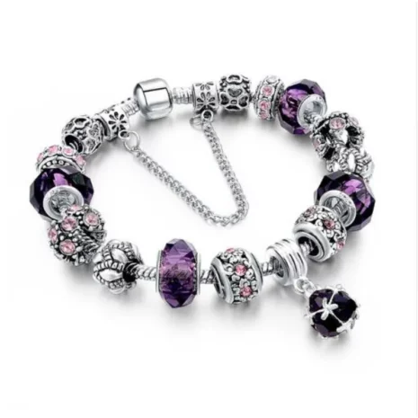 dark purple pandora charm bracelet bds