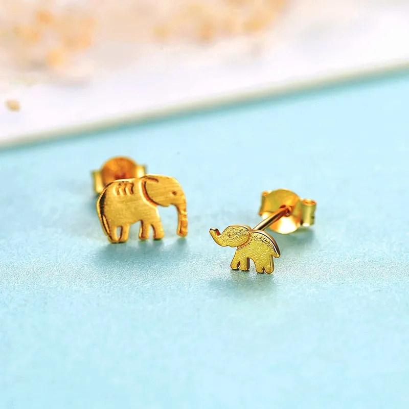 gold elephant earrings bds