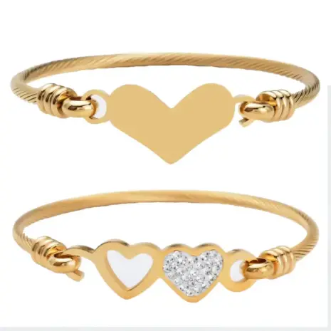 gold heart bracelets