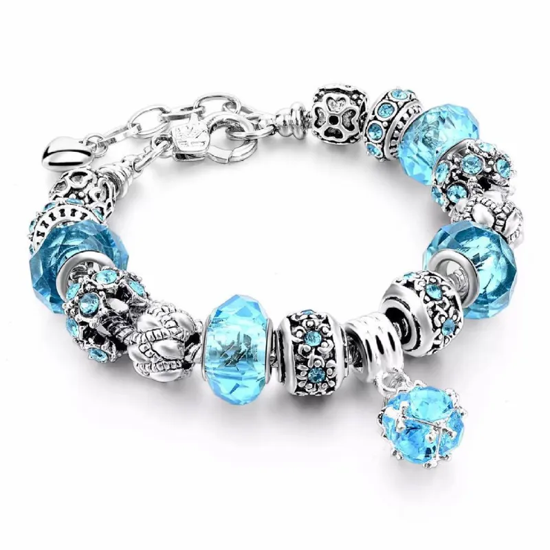 light blue pandora charm bracelet bds