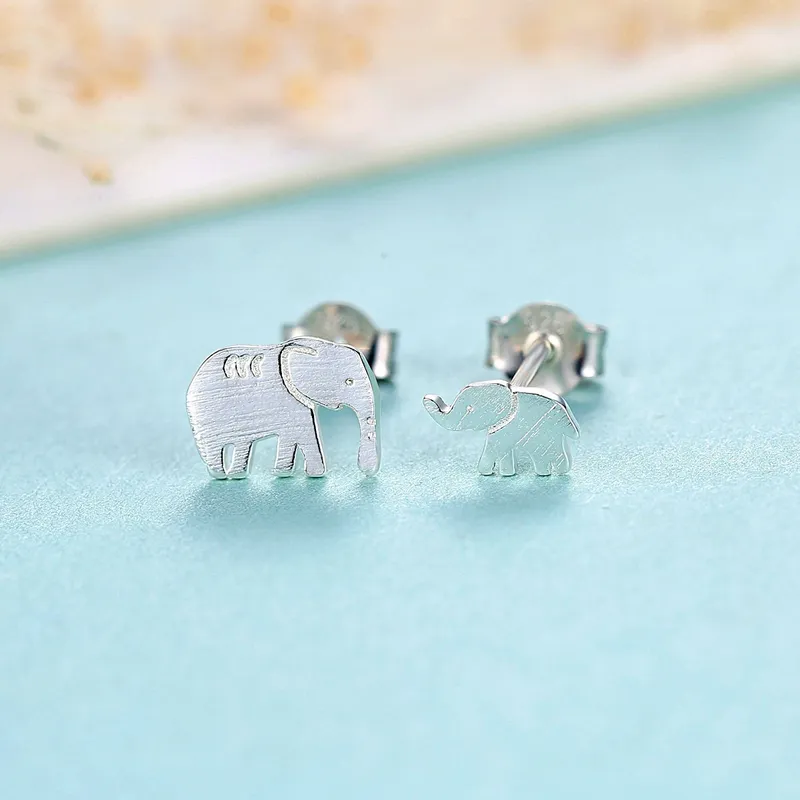 silver elephant earrings bds
