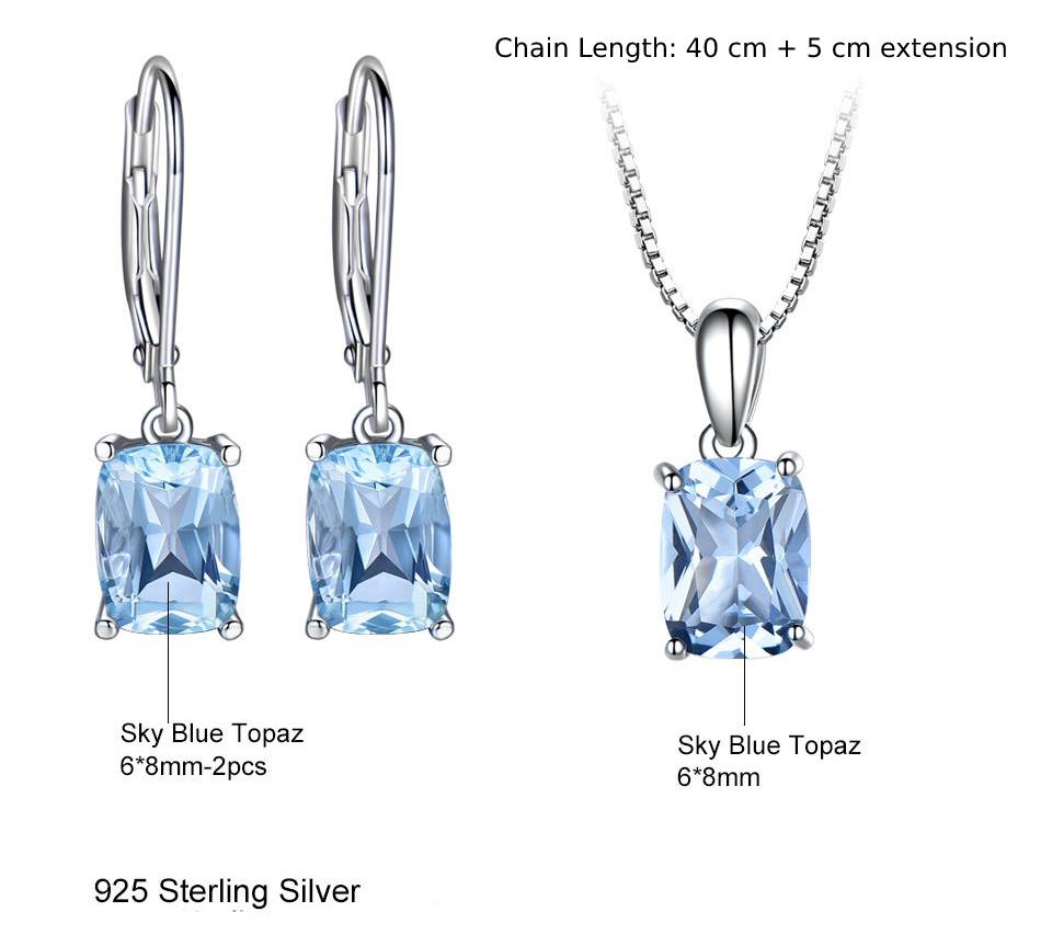 sky blue zircon jewellery set