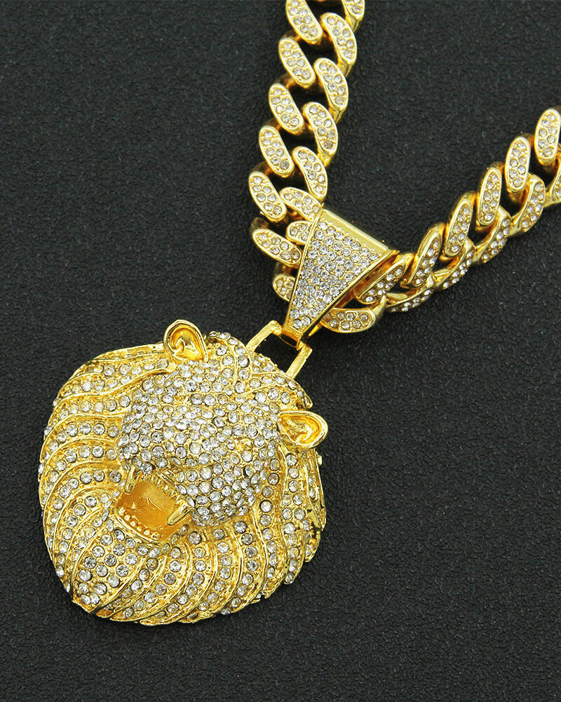 gold lion pendant necklace