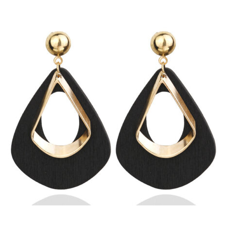 black wood earrings