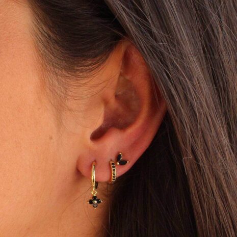 black earrings stacks