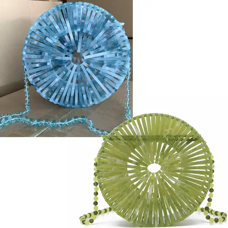blue and green round purse bds
