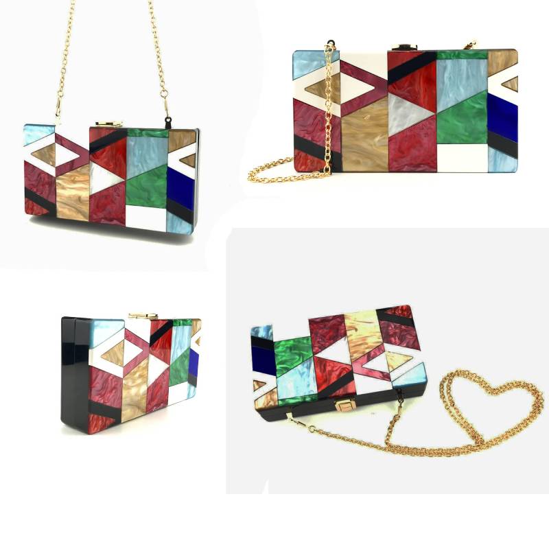 geometric evening clutch