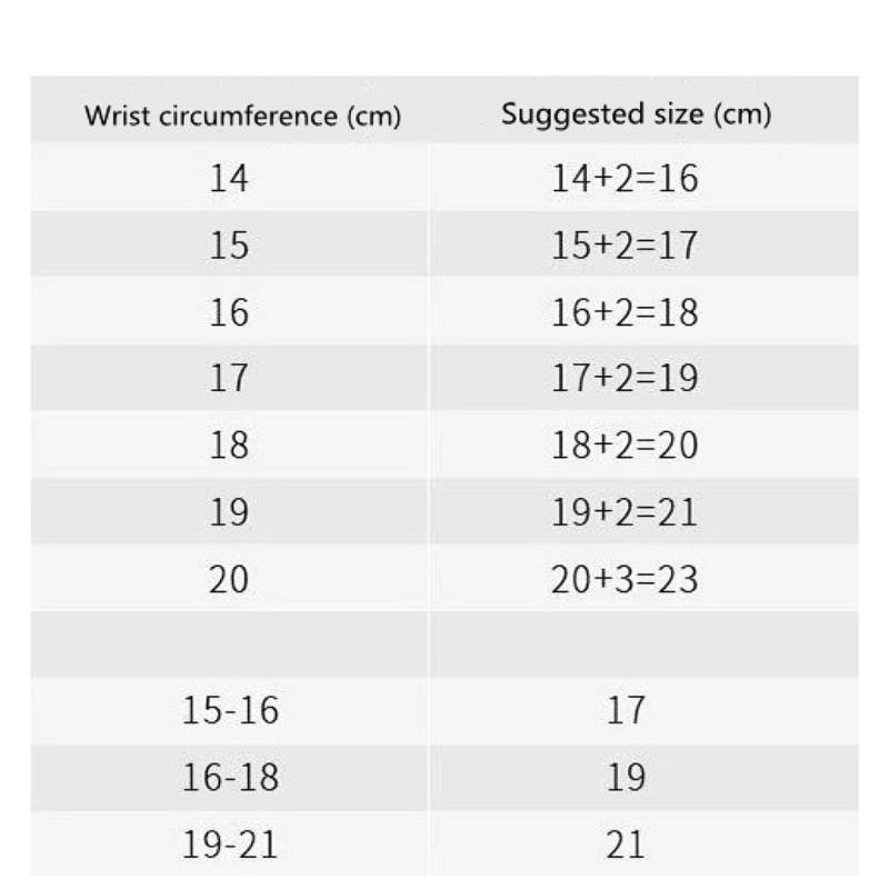 size guide for pandora bracelet 2