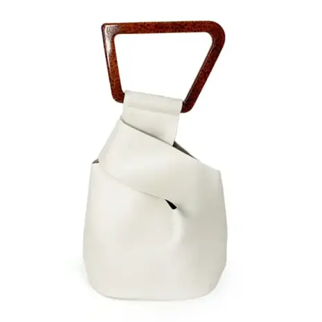 white bucket handbag