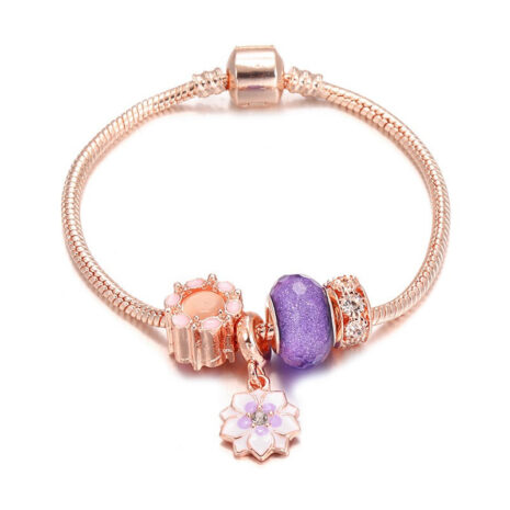 lavender rose gold pandora bracelet