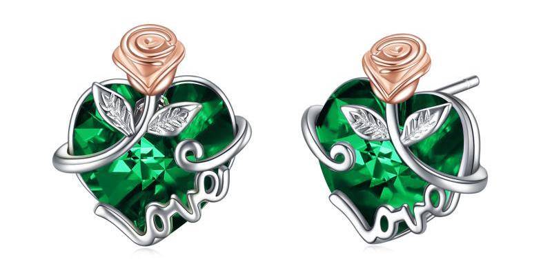 green S925 earrings