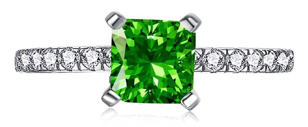 green Sterling silver ring