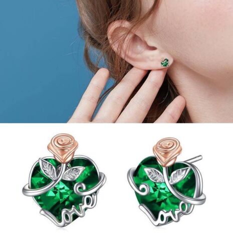 green crystal earrings