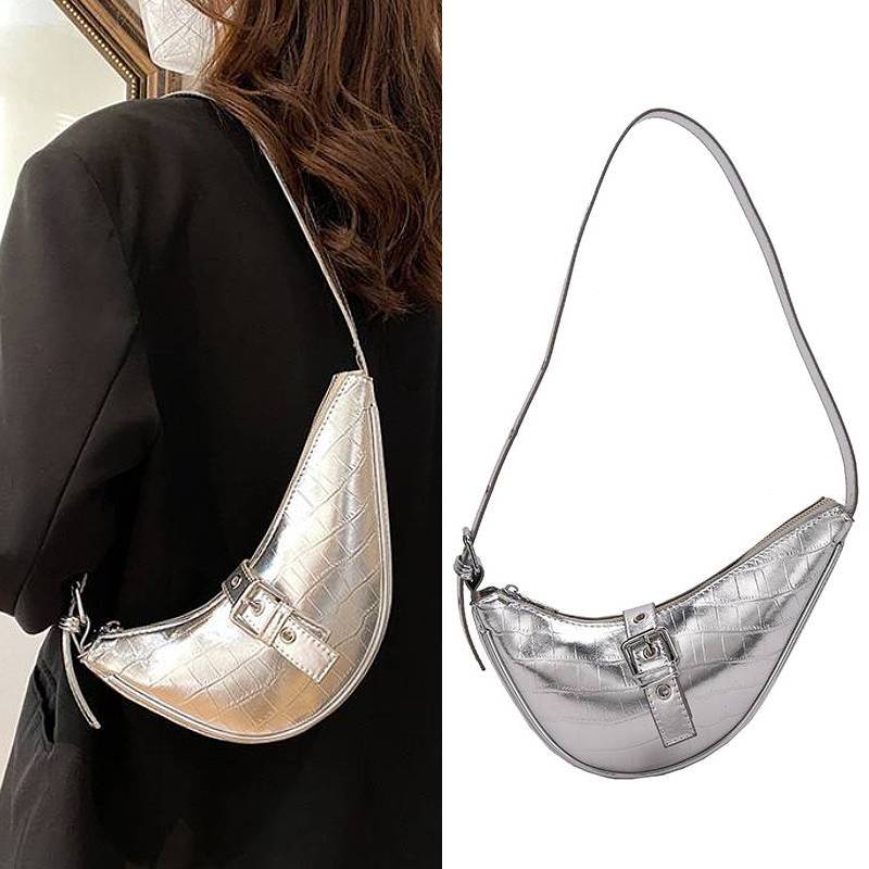 silver small shoulder bag