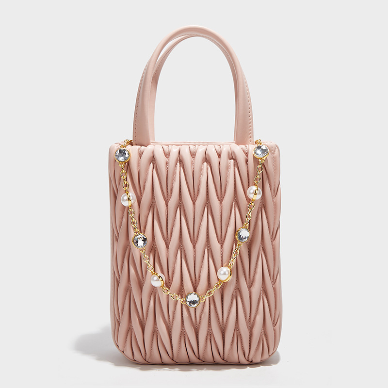 Pink top-handle bag