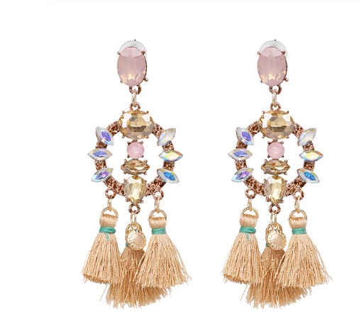 light pink tassel earrings