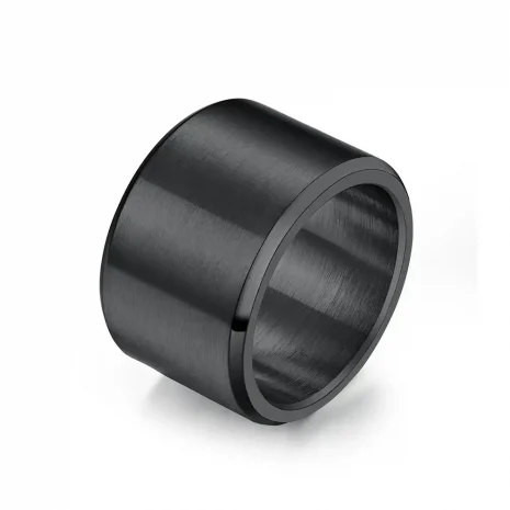 black stainless steel ring for men