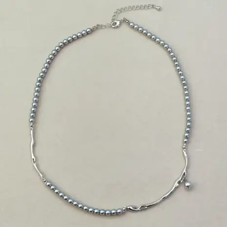 grey faux pearl necklace