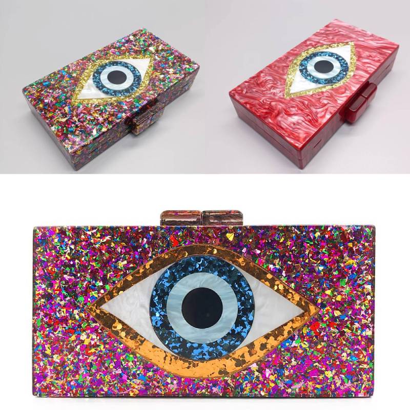 multicolor evil eye purse