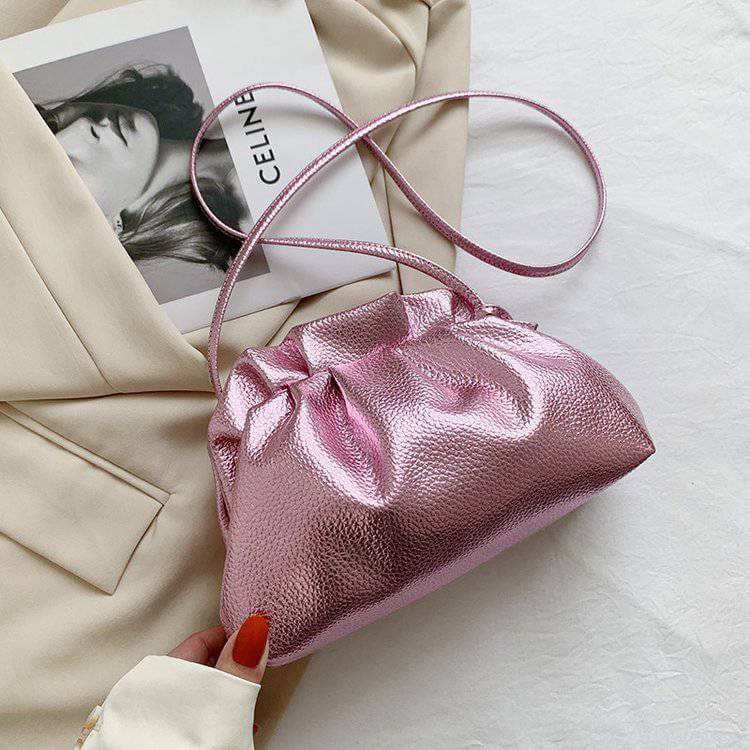 pink metallic bag
