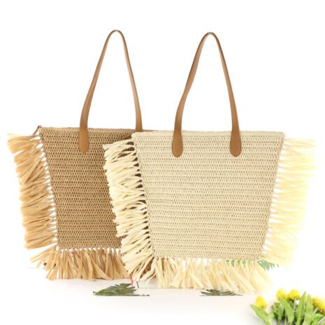 fringe straw bag